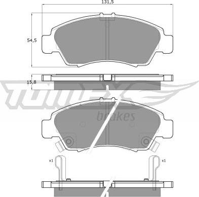 TOMEX brakes TX 12-65 - Комплект спирачно феродо, дискови спирачки www.parts5.com