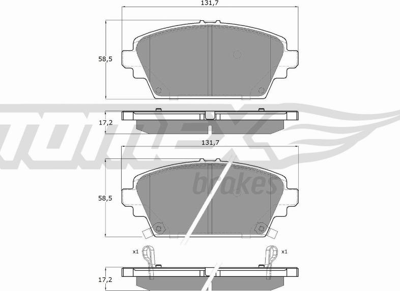 TOMEX brakes TX 12-63 - Sada brzdových destiček, kotoučová brzda www.parts5.com