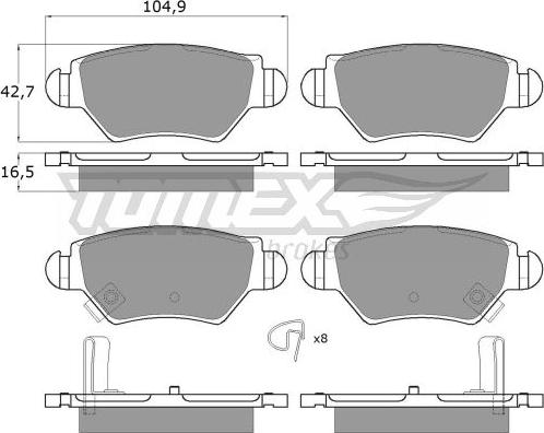 TOMEX brakes TX 12-14 - Brake Pad Set, disc brake www.parts5.com