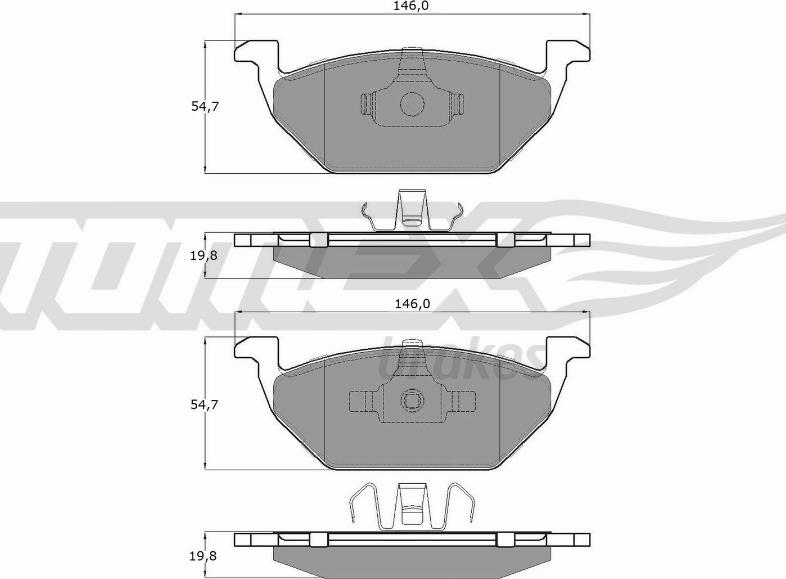 TOMEX brakes TX 12-10 - Sada brzdových destiček, kotoučová brzda www.parts5.com