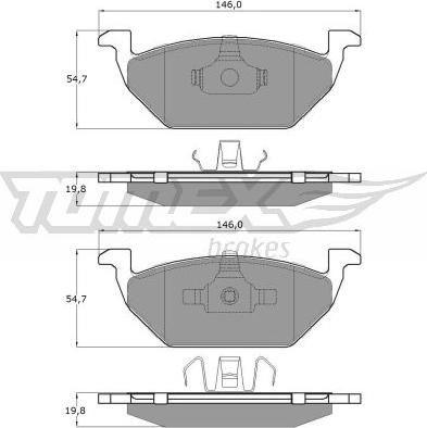 TOMEX brakes TX 12-10 - Sada brzdových destiček, kotoučová brzda www.parts5.com