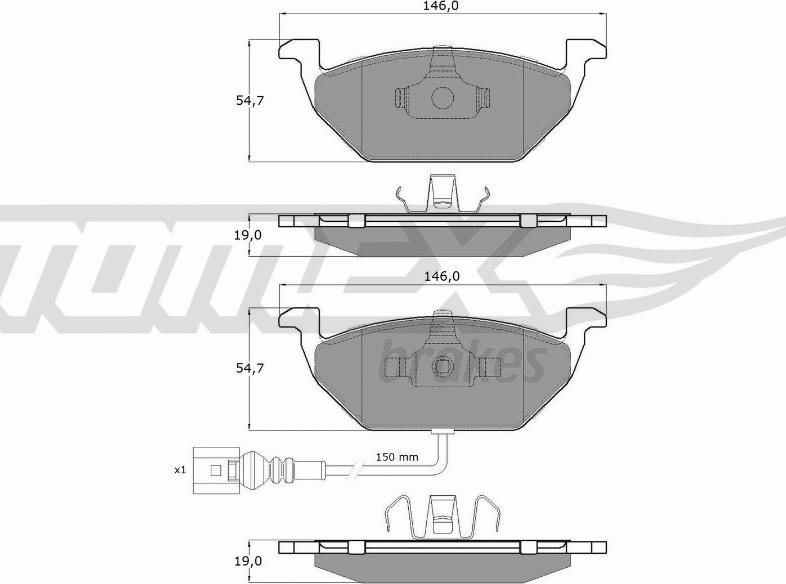 TOMEX brakes TX 12-11 - Тормозные колодки, дисковые, комплект www.parts5.com