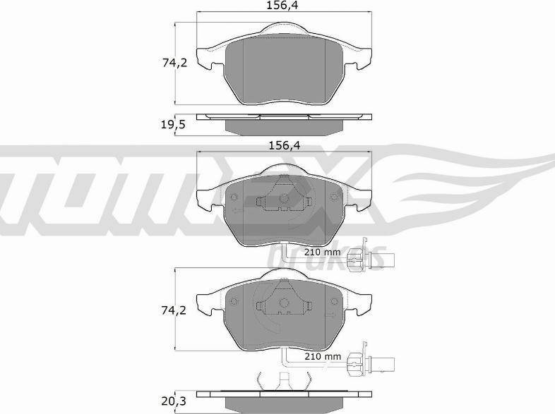 TOMEX brakes TX 12-13 - Zestaw klocków hamulcowych, hamulce tarczowe www.parts5.com