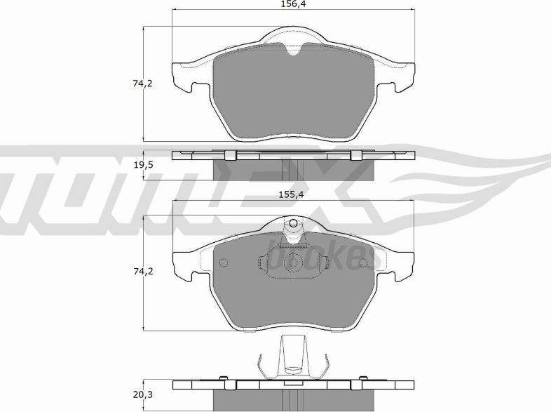 TOMEX brakes TX 12-25 - Тормозные колодки, дисковые, комплект www.parts5.com