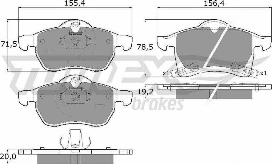 TOMEX brakes TX 12-22 - Set placute frana,frana disc www.parts5.com