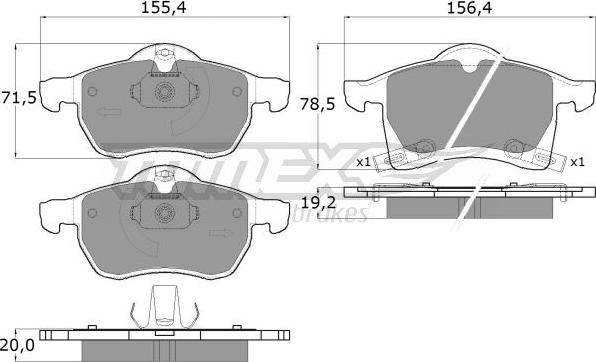 TOMEX brakes TX 12-22 - Set placute frana,frana disc www.parts5.com