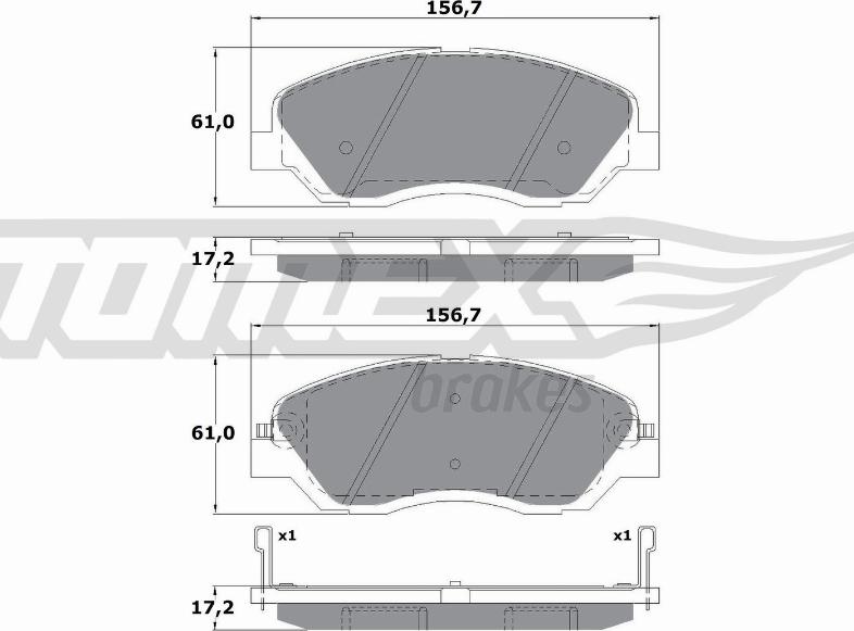 TOMEX brakes TX 17-44 - Set placute frana,frana disc www.parts5.com