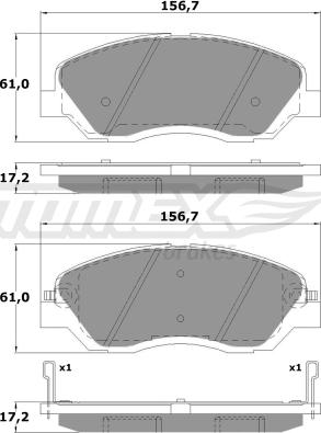 TOMEX brakes TX 17-44 - Brake Pad Set, disc brake www.parts5.com