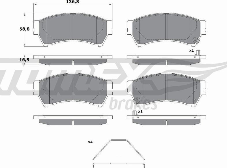 TOMEX brakes TX 17-40 - Set placute frana,frana disc www.parts5.com