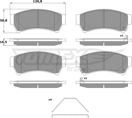 TOMEX brakes TX 17-40 - Brake Pad Set, disc brake www.parts5.com