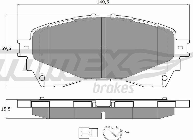 TOMEX brakes TX 17-41 - Тормозные колодки, дисковые, комплект www.parts5.com