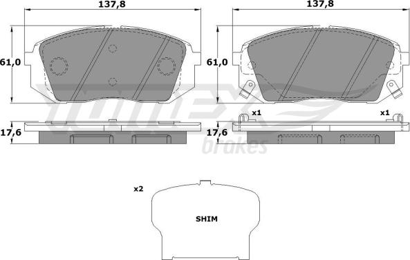 TOMEX brakes TX 17-47 - Set placute frana,frana disc www.parts5.com