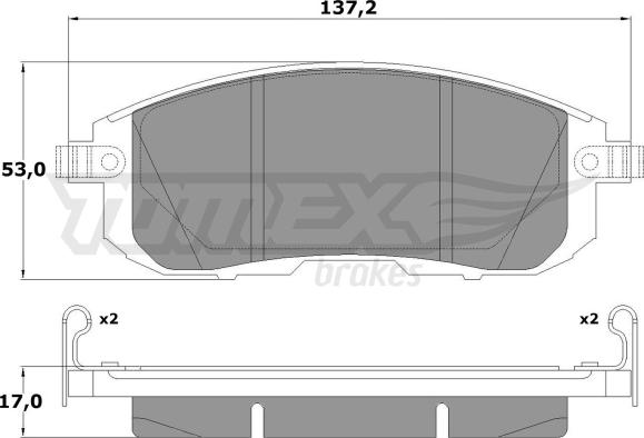 TOMEX brakes TX 17-56 - Brake Pad Set, disc brake parts5.com