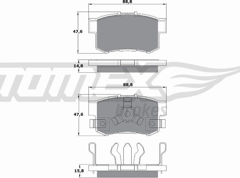 TOMEX brakes TX 17-53 - Тормозные колодки, дисковые, комплект www.parts5.com