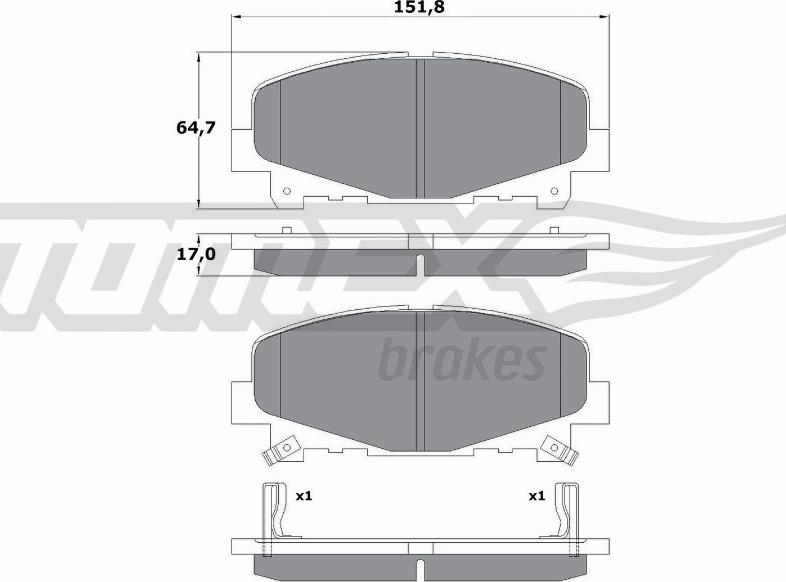 TOMEX brakes TX 17-52 - Тормозные колодки, дисковые, комплект www.parts5.com