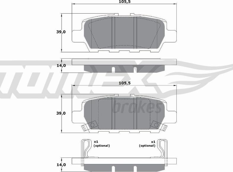 TOMEX brakes TX 17-57 - Bremsbelagsatz, Scheibenbremse www.parts5.com