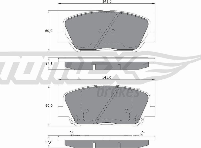 TOMEX brakes TX 17-01 - Sada brzdových platničiek kotúčovej brzdy www.parts5.com