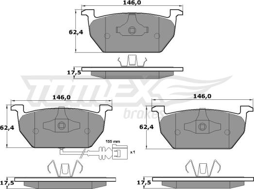 TOMEX brakes TX 17-03 - Set placute frana,frana disc www.parts5.com