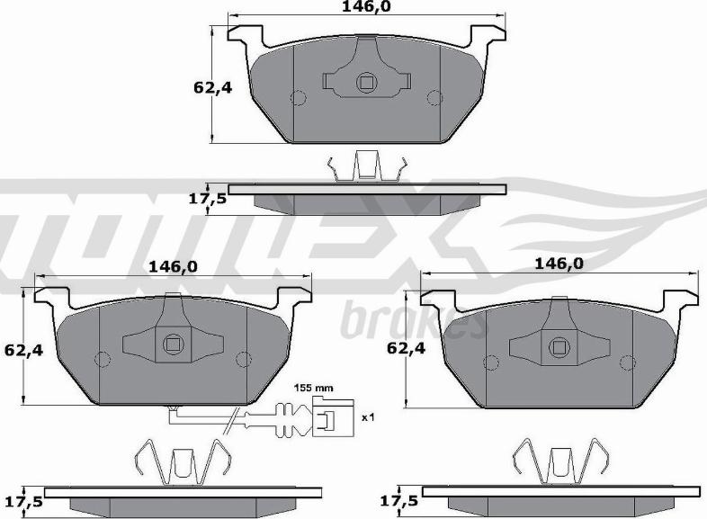 TOMEX brakes TX 17-03 - Set placute frana,frana disc www.parts5.com