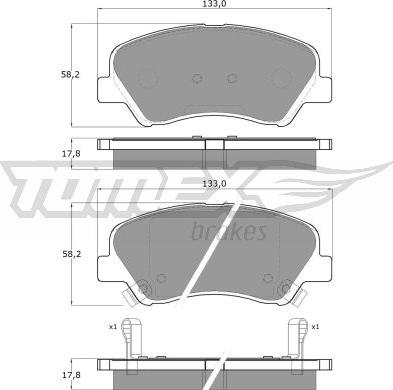 TOMEX brakes TX 17-85 - Brake Pad Set, disc brake www.parts5.com