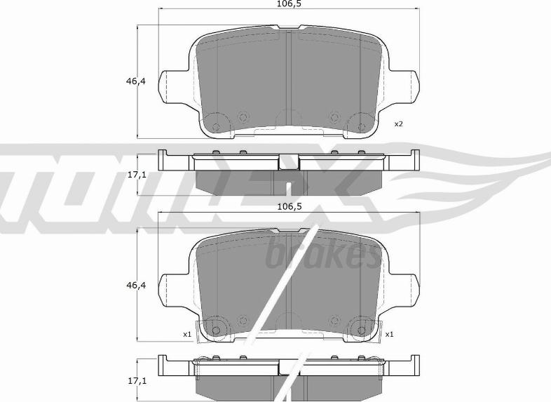 TOMEX brakes TX 17-88 - Brake Pad Set, disc brake www.parts5.com