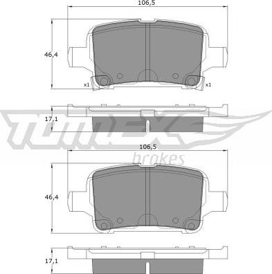 TOMEX brakes TX 17-88 - Brake Pad Set, disc brake www.parts5.com