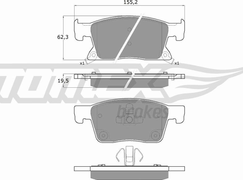 TOMEX brakes TX 17-87 - Brake Pad Set, disc brake www.parts5.com