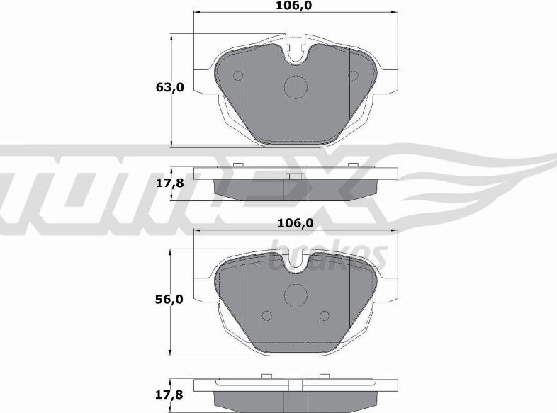 TOMEX brakes TX 17-34 - Brake Pad Set, disc brake parts5.com