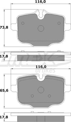 TOMEX brakes TX 17-36 - Brake Pad Set, disc brake parts5.com