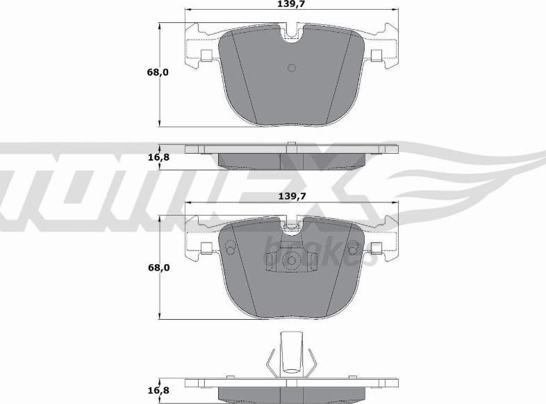 TOMEX brakes TX 17-38 - Set placute frana,frana disc www.parts5.com