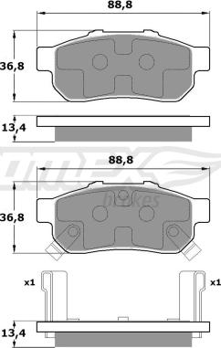 TOMEX brakes TX 17-22 - Fren balata seti, diskli fren www.parts5.com