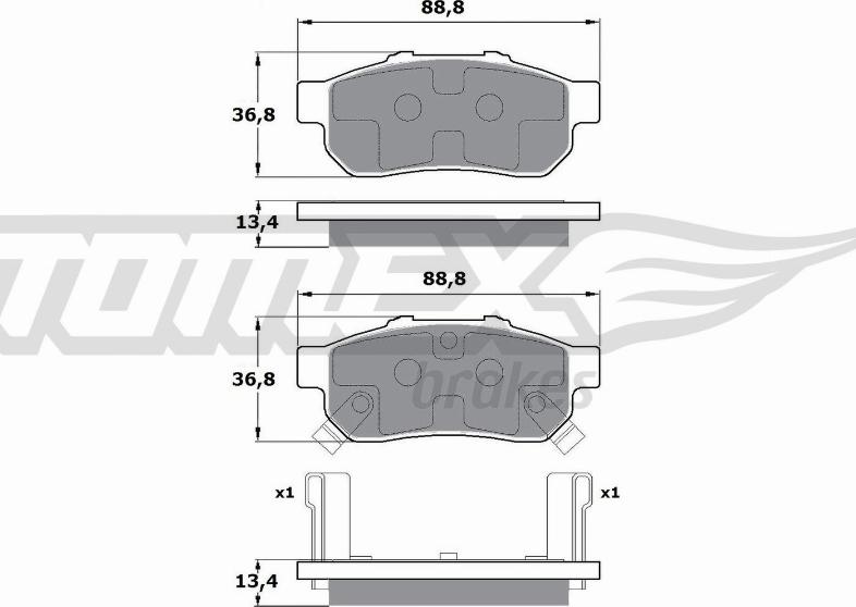 TOMEX brakes TX 17-22 - Тормозные колодки, дисковые, комплект www.parts5.com
