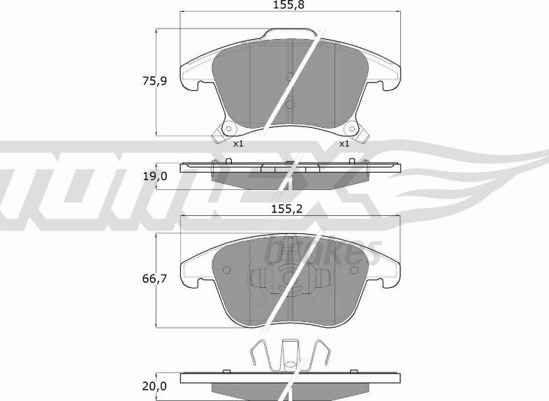 TOMEX brakes TX 17-75 - Set placute frana,frana disc www.parts5.com