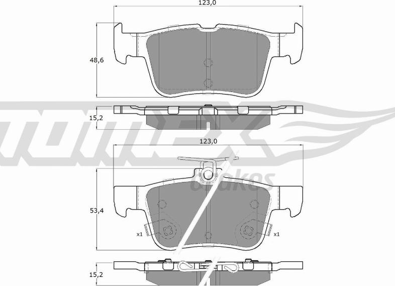 TOMEX brakes TX 17-76 - Set placute frana,frana disc www.parts5.com