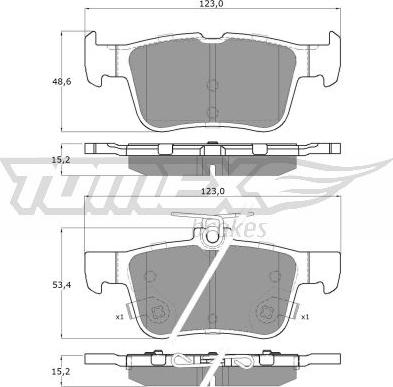 TOMEX brakes TX 17-76 - Set placute frana,frana disc www.parts5.com