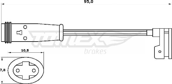 TOMEX brakes TX 30-56 - Warning Contact, brake pad wear www.parts5.com