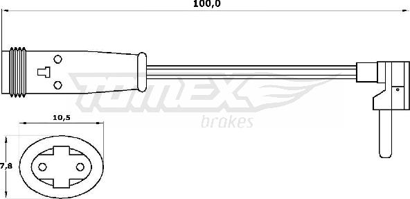 TOMEX brakes TX 30-27 - Opozorilni kontakt, obraba zavorne obloge www.parts5.com