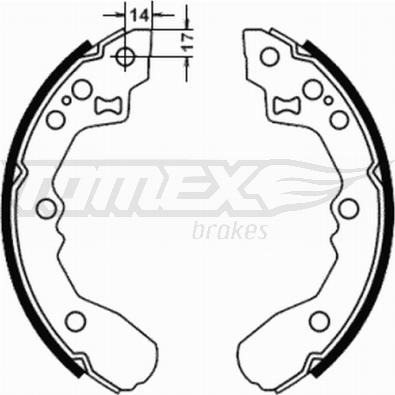 TOMEX brakes TX 21-78 - Brake Shoe Set www.parts5.com