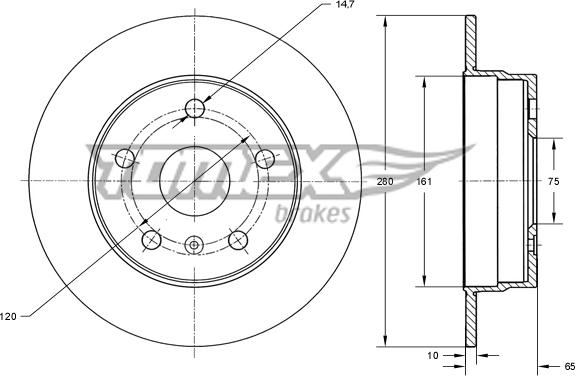 TOMEX brakes TX 74-00 - Disc frana www.parts5.com