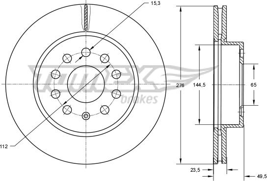 TOMEX brakes TX 74-10 - Bremsscheibe www.parts5.com