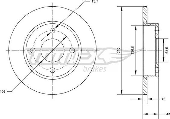 TOMEX brakes TX 70-99 - Disc frana www.parts5.com