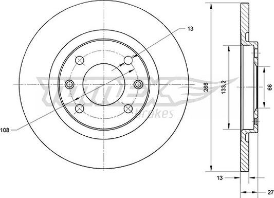 TOMEX brakes TX 70-94 - Zavorni kolut parts5.com