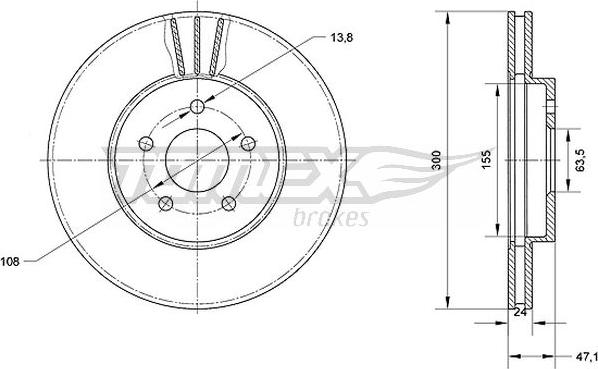 TOMEX brakes TX 70-44 - Brake Disc www.parts5.com