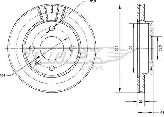 TOMEX brakes TX 70-40 - Tarcza hamulcowa www.parts5.com