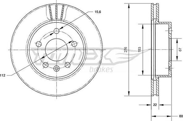 TOMEX brakes TX 70-52 - Zavorni kolut www.parts5.com