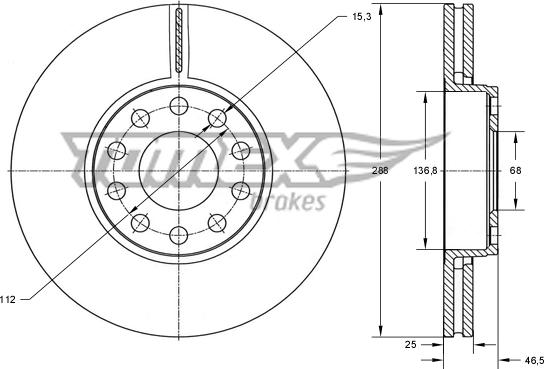 TOMEX brakes TX 70-65 - Δισκόπλακα www.parts5.com