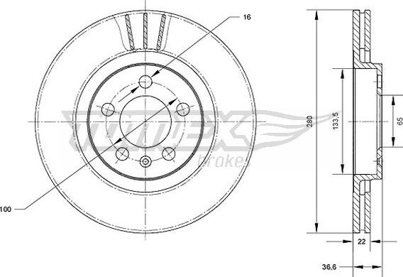 TOMEX brakes TX 70-09 - Brake Disc www.parts5.com