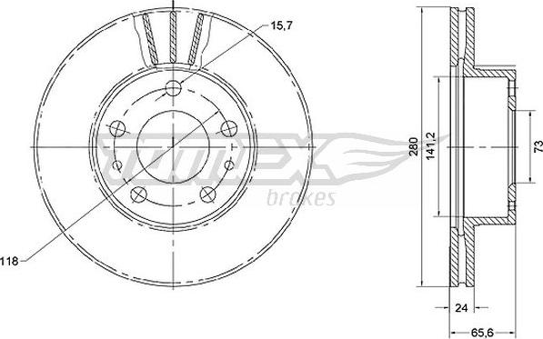 TOMEX brakes TX 70-19 - Kočioni disk www.parts5.com