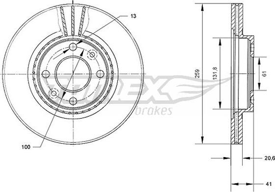 TOMEX brakes TX 70-10 - Тормозной диск www.parts5.com