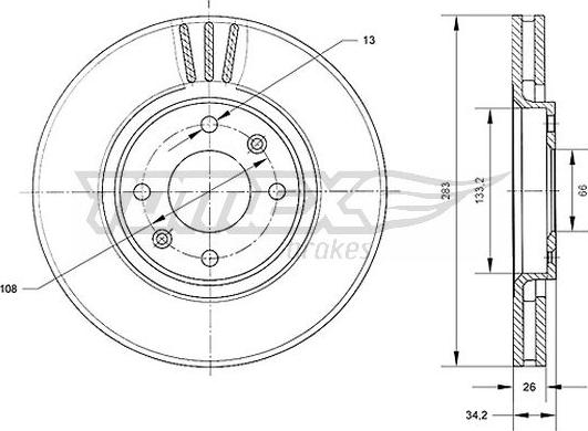 TOMEX brakes TX 70-24 - Zavorni kolut www.parts5.com